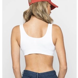 Ribbed crop top - White